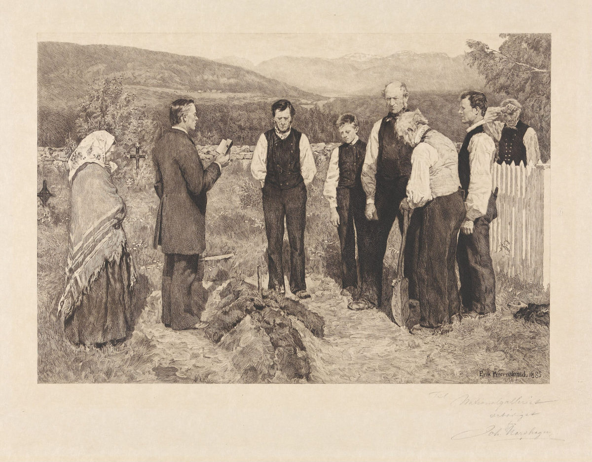 En bondebegravelse [Grafikk]