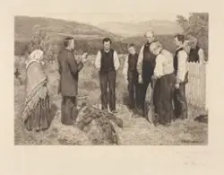 En bondebegravelse [Grafikk]