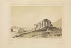 Ruinene av Magnuskatedralen i Kirkjubøur utenfor Torshavn [G