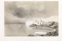 Isbre sett fra foten av Observatoriefjellet ved Bellsund [Gr