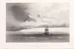 Isbre og "La Recherche" oppankret i Bellsund [Grafikk]