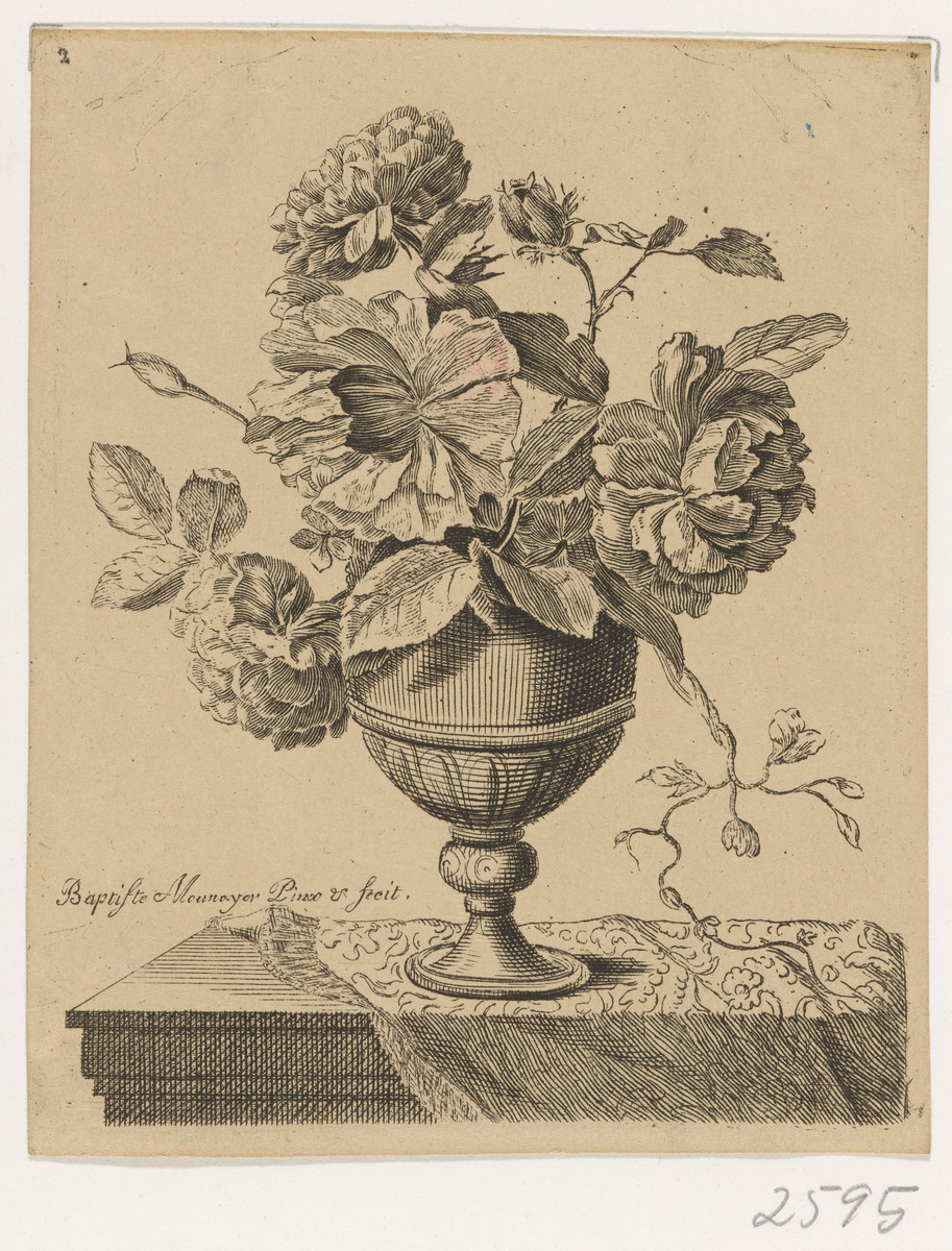 Vase med blomster [Grafikk]