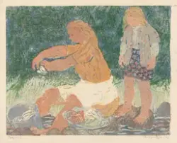 Storvask ved bekken [Grafikk]