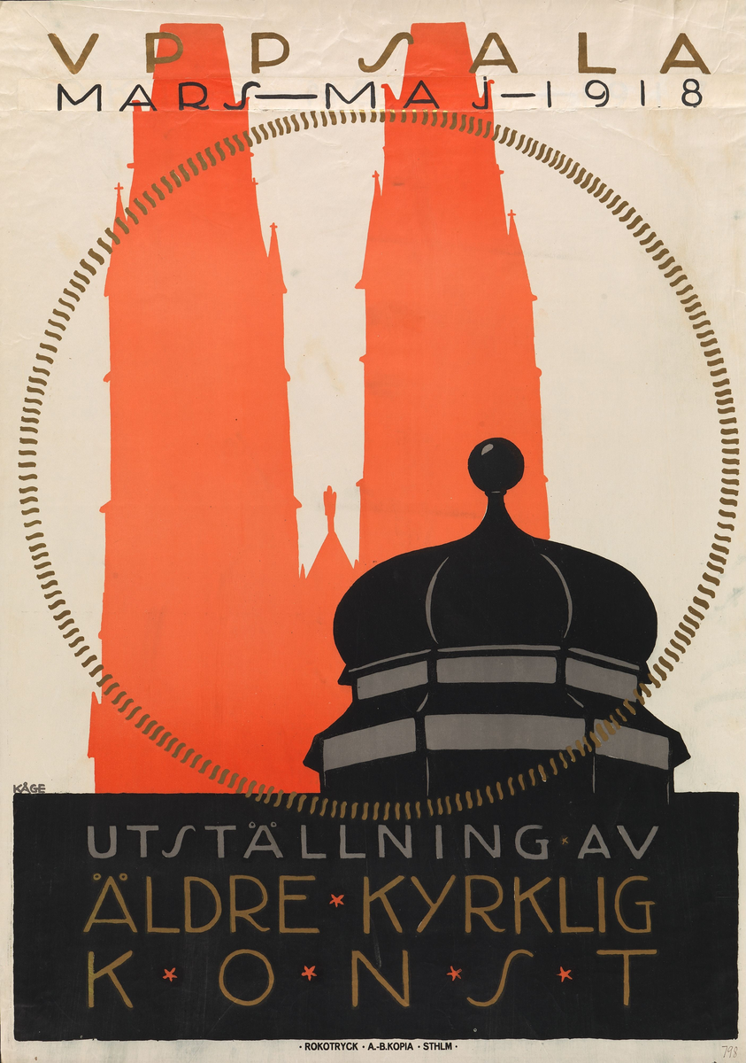 Uppsala Mars-Maj- 1918 Utställningen av äldre kyrklig konst [Plakat]