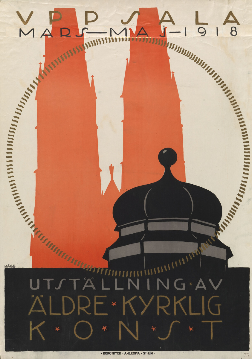 Uppsala Mars-Maj- 1918 Utställningen av äldre kyrklig konst [Plakat]