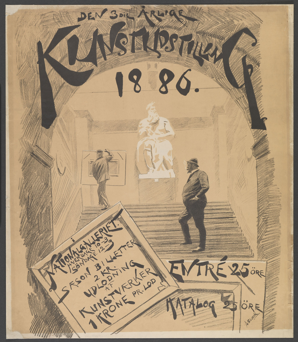 Den 3die Årlige Kunstudstilling 1886 [Plakat]