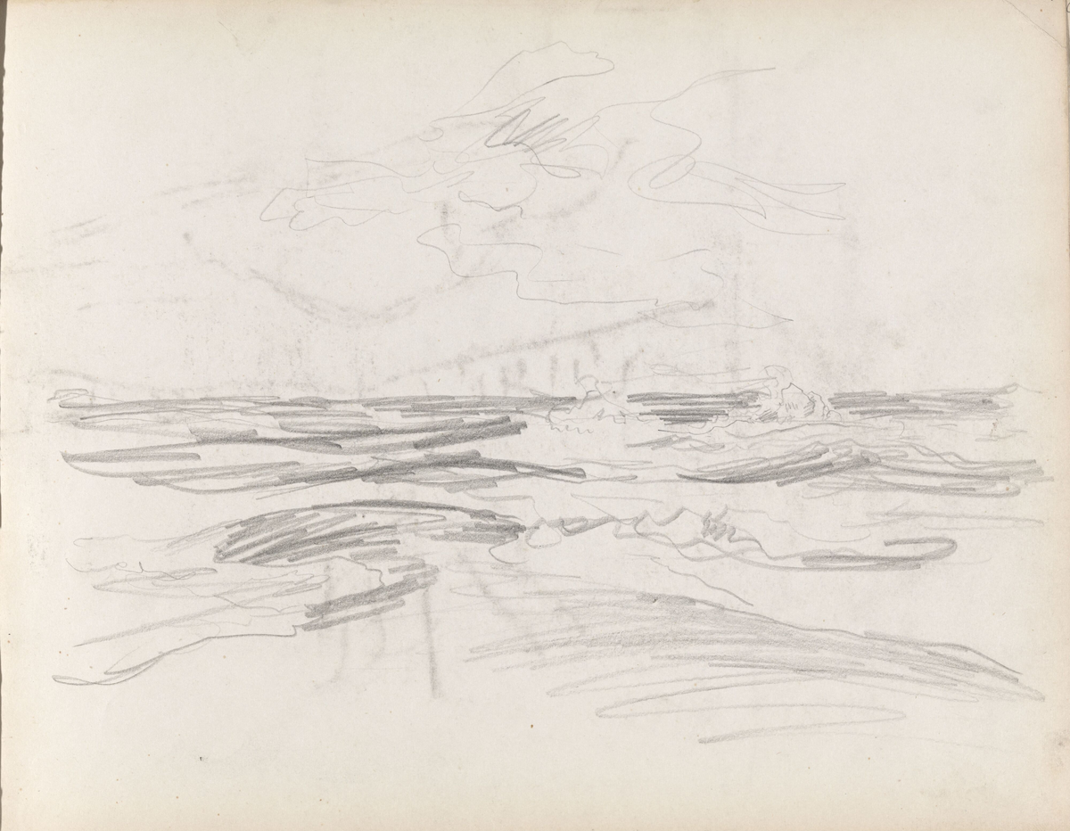 Riss av sjølandskap [Tegning] -Nasjonalmuseet, billedkunstsamlingene ...