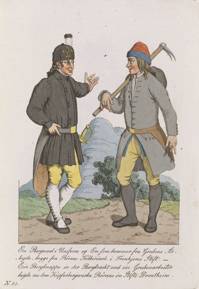 Bergmann og gruvearbeider fra Røros Kobberverk [Grafikk]