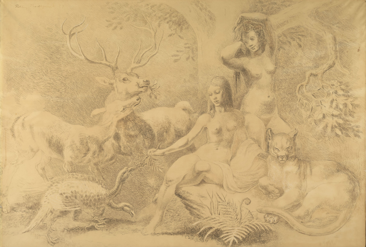 Arkadisk scene [Tegning]