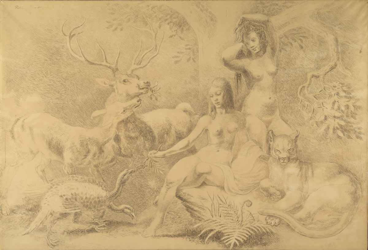 Arkadisk scene [Tegning]