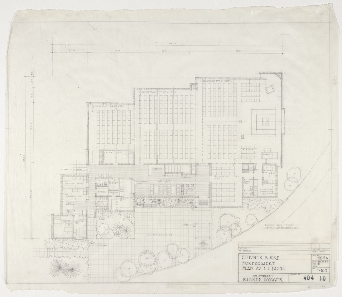 Stovner kirke, grunnplan [Plantegning]