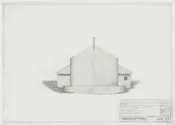 Kirke i Moshi, fasade mot øst [Fasadeoppriss]