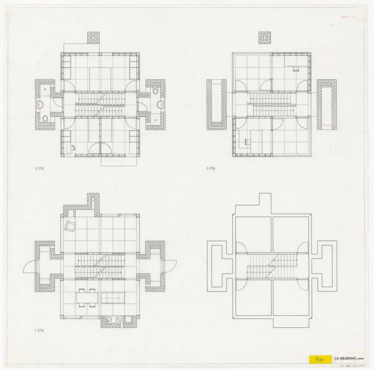 Hus med to trapper, plantegninger [Plan]