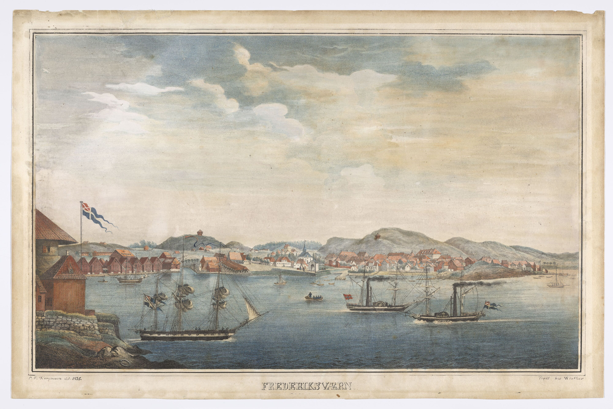 Utsikt over Fredriksvern [Grafikk]