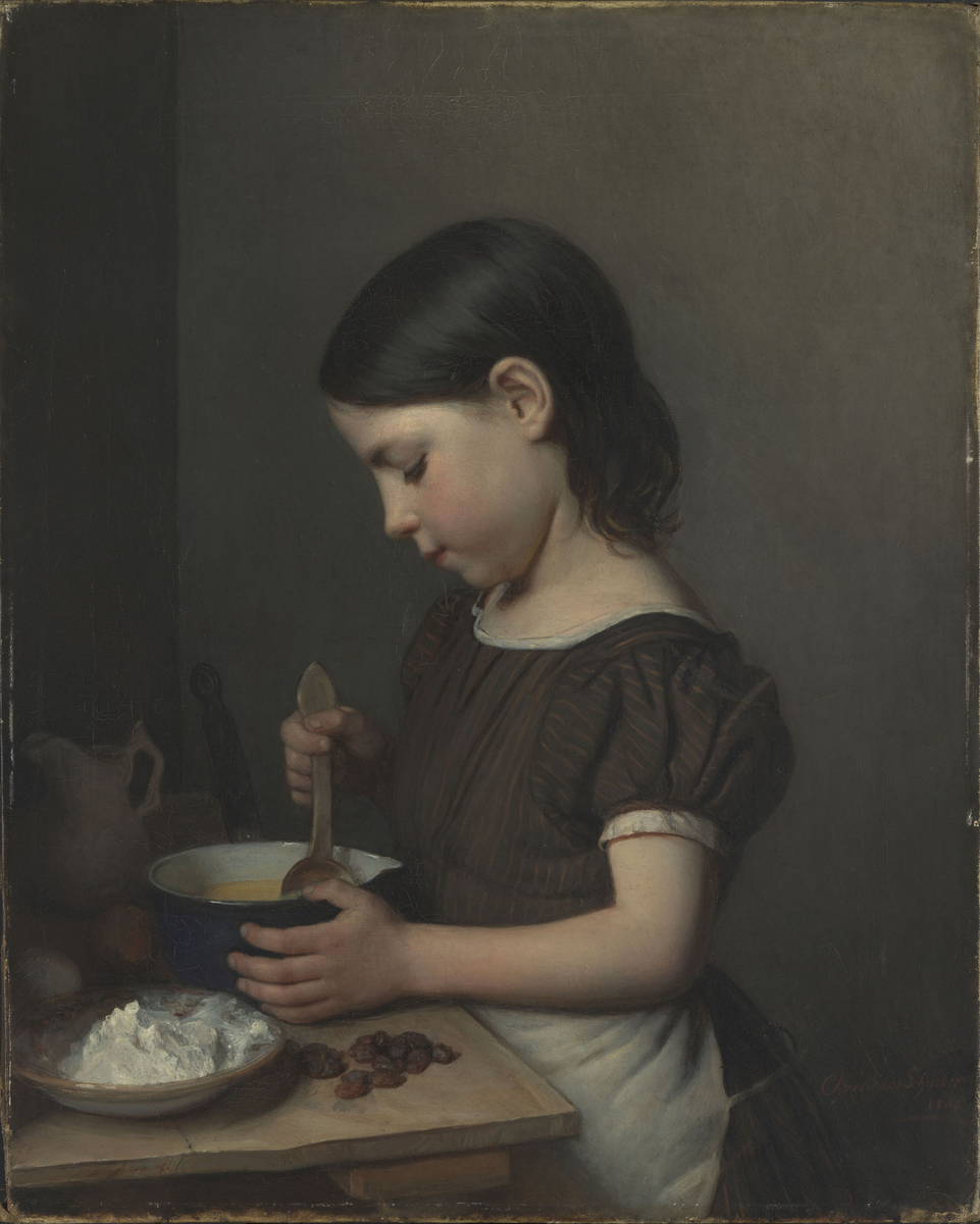 Jente som baker [Maleri]