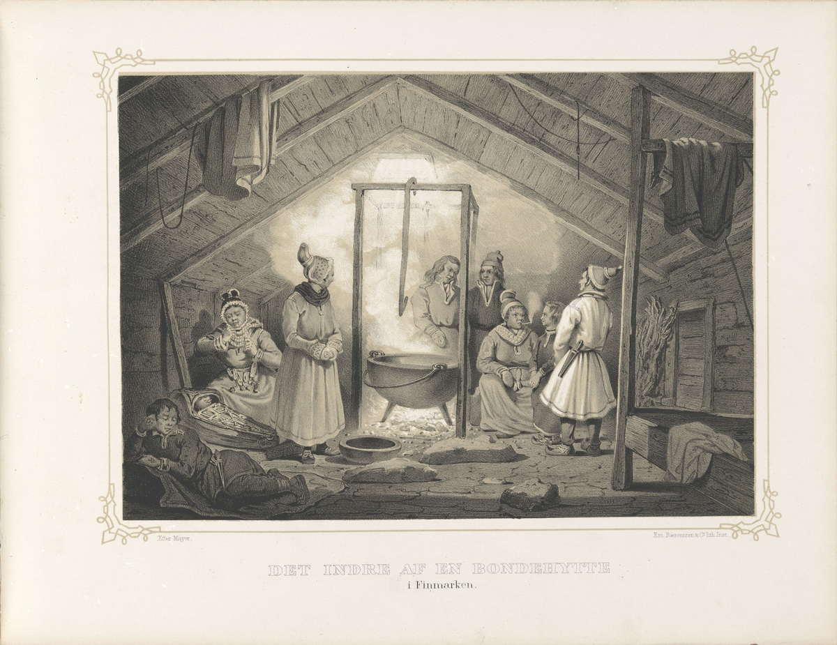 Hytteinteriør, Finnmark [Grafikk]