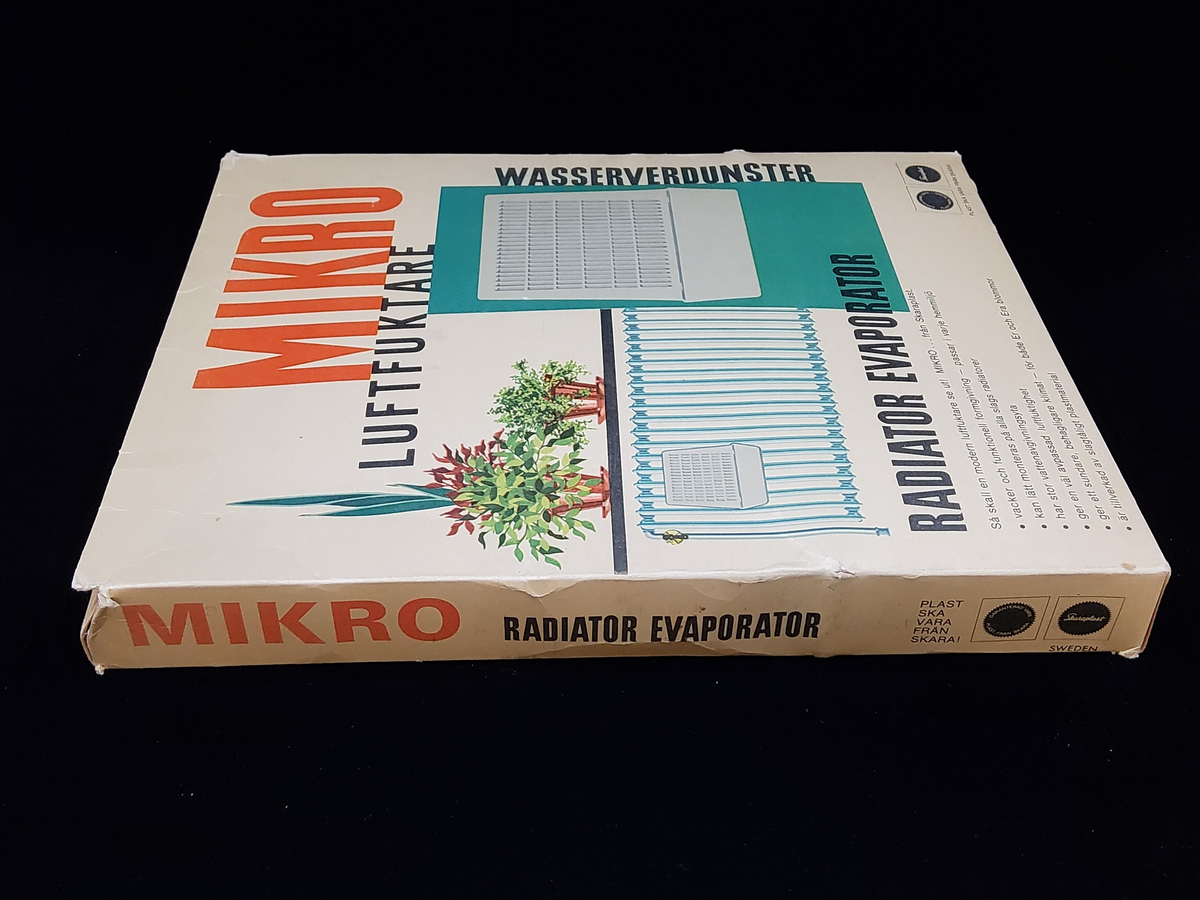 Titel: Luftfuktaren MICRO
Kategori: Övrigt
Plast: Styrénplast
Färger: Grå
Artnr: 4220