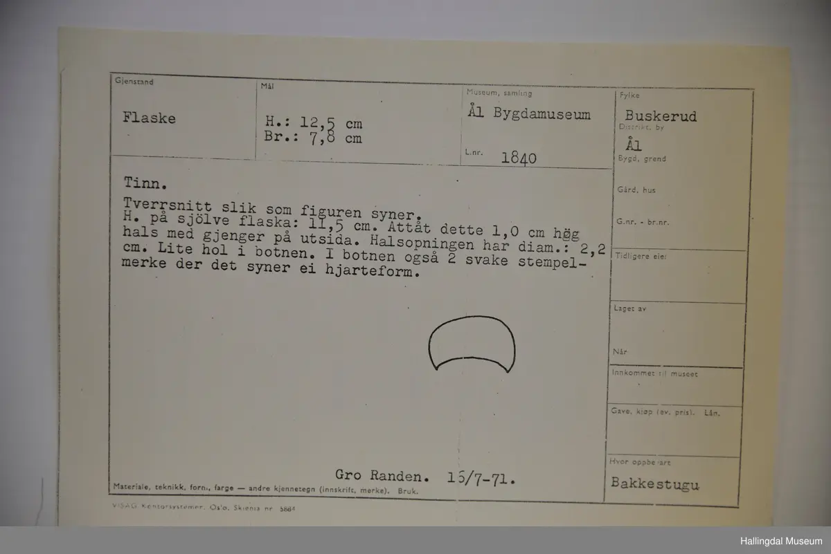 Flaske i tinn.