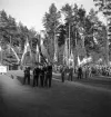 Svenska Flaggans dag, 6/6 1941. 
Inmarsch med flaggor m.m., på Värendsvallen.