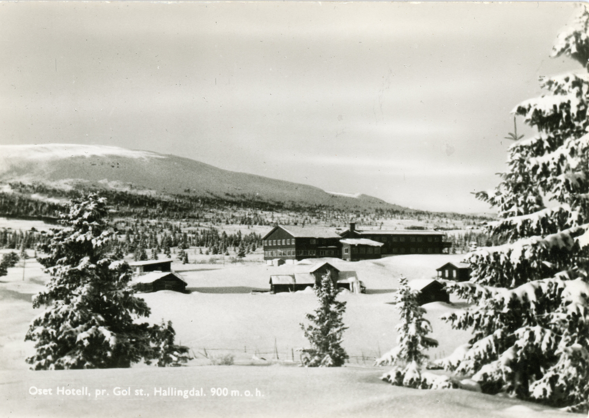 Postkort Oset hotell Golsfjellet vinter