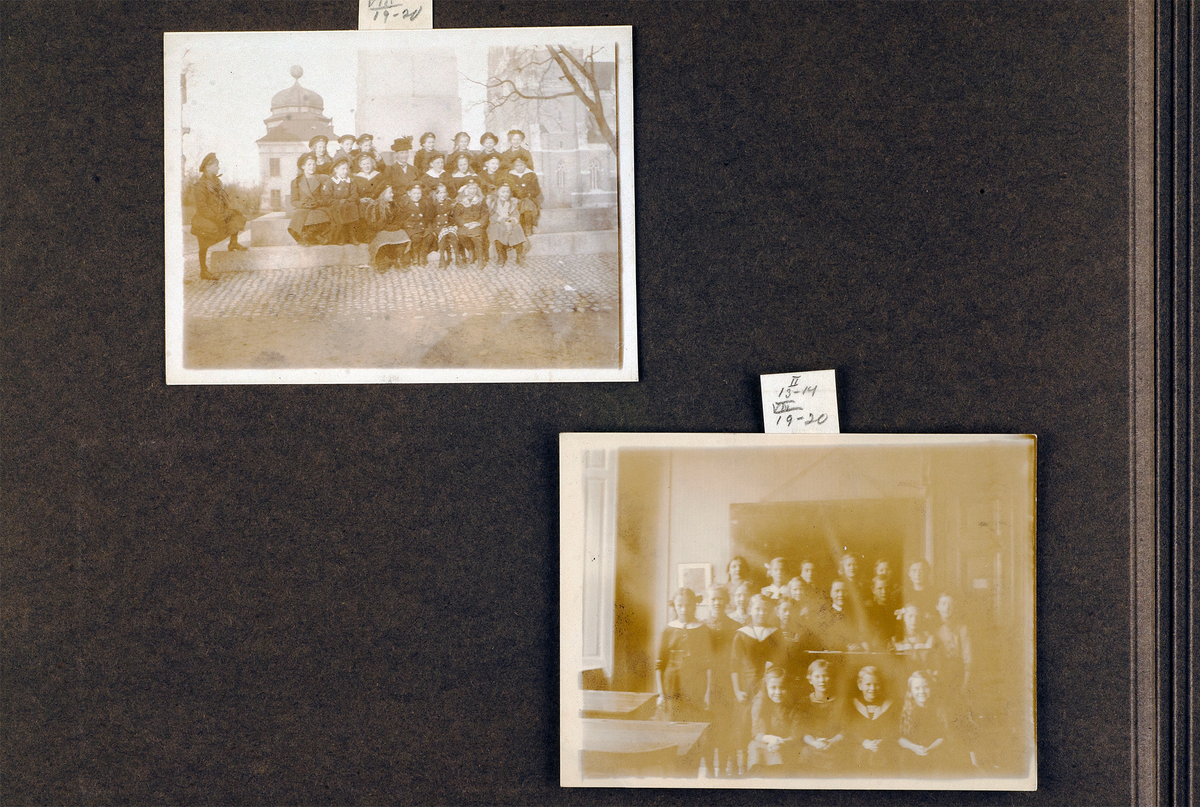 Lärare och elever vid Lindska skolan, kvarteret Ubbo, Uppsala