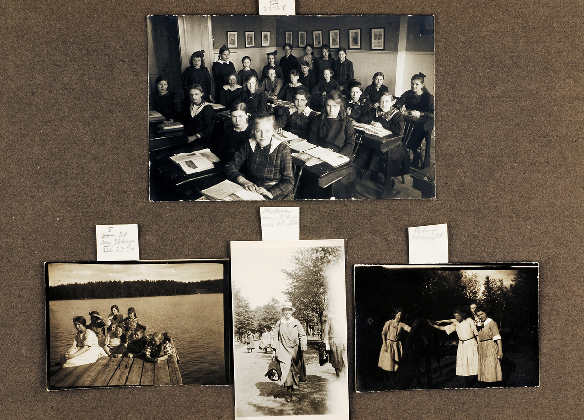 Lärare och elever vid Lindska skolan, kvarteret Ubbo, Uppsala