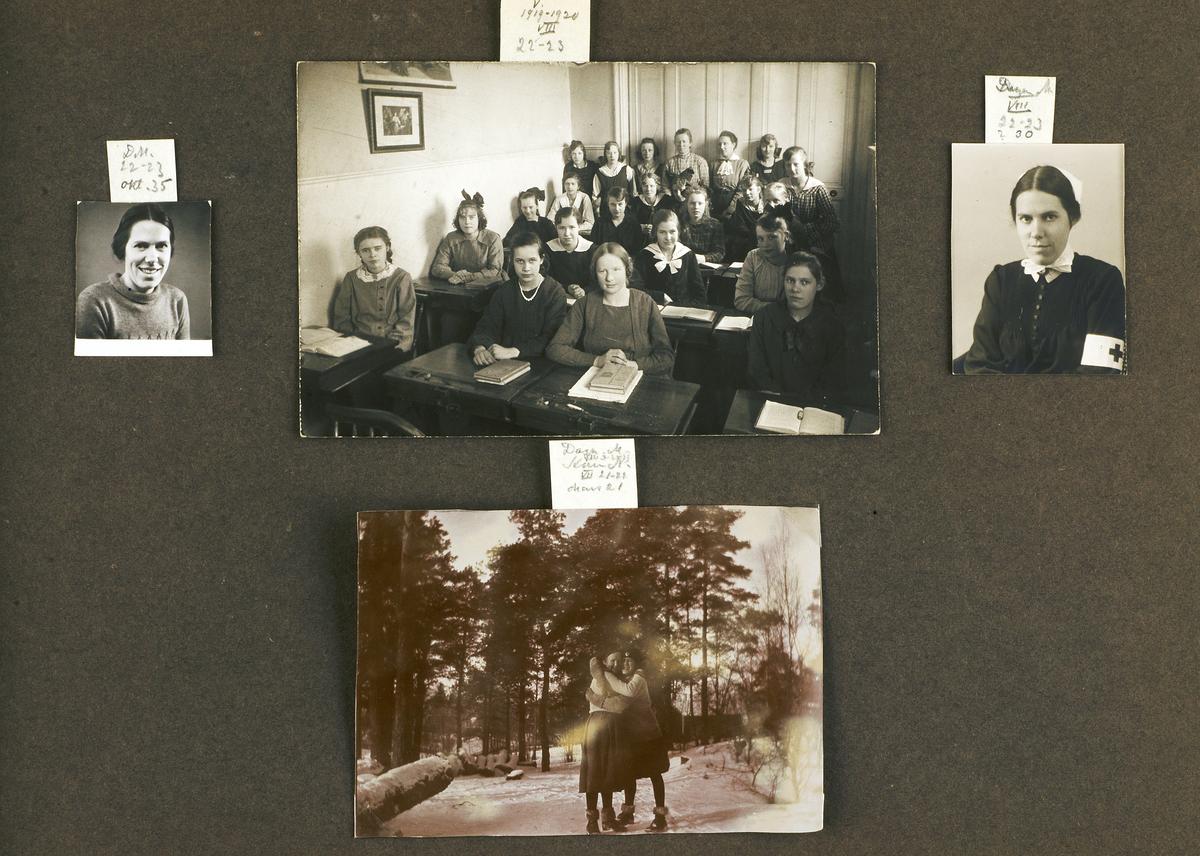 Lärare och elever vid Lindska skolan, kvarteret Ubbo, Uppsala