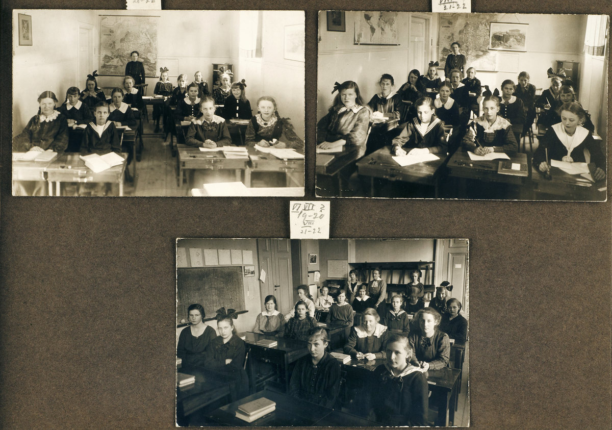 Lärare och elever vid Lindska skolan, kvarteret Ubbo, Uppsala