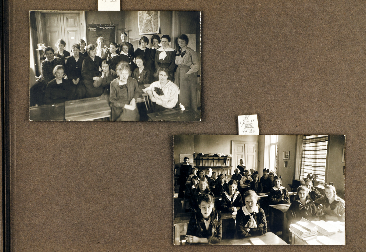 Lärare och elever vid Lindska skolan, kvarteret Ubbo, Uppsala