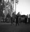 Svenska Flaggans dag, 6/6 1941. 
Inmarsch med Växjö läroverks gymnasistförening på Värendsvallen.