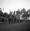 Svenska Flaggans dag, 6/6 1941. 
Inmarsch med svenska flaggan på Värendsvallen.