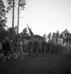 Svenska Flaggans dag, 6/6 1941. 
Inmarsch med manskap från I 11 m.fl., på Värendsvallen.