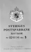 Postsparbanksbok, utfärdad år 1960.
