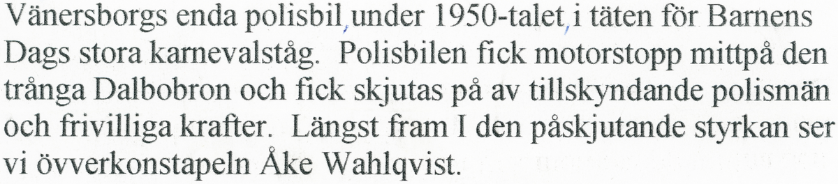 Vänersborg. Barnens dag. Polisbil