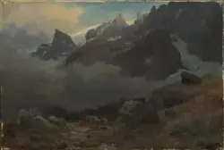 Høyfjell i uvær [Maleri]