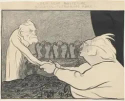 I den sene nattetime. Bjørnson og Sverdrups forlik [Tegning]