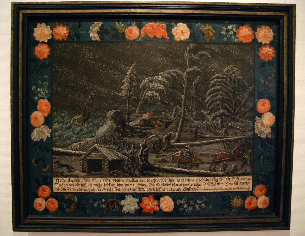 Målningen är ett väggmåleri utfört av Hans Wikström någon gång efter 1795. Målningen har blivit nedskruren från vägg och ramad. Är i källor benämnt som dörröverstycke.
