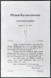 Hamar, (Hamarkameratene, HamKam), innvitasjon til sammenslut