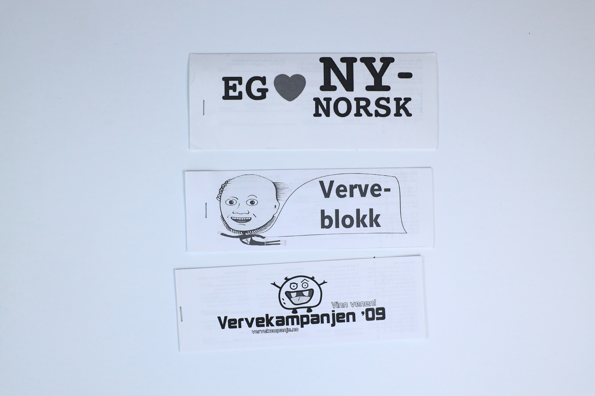 Ulike verveblokker nytta til verving av nye medlemmar til Norsk Målungdom