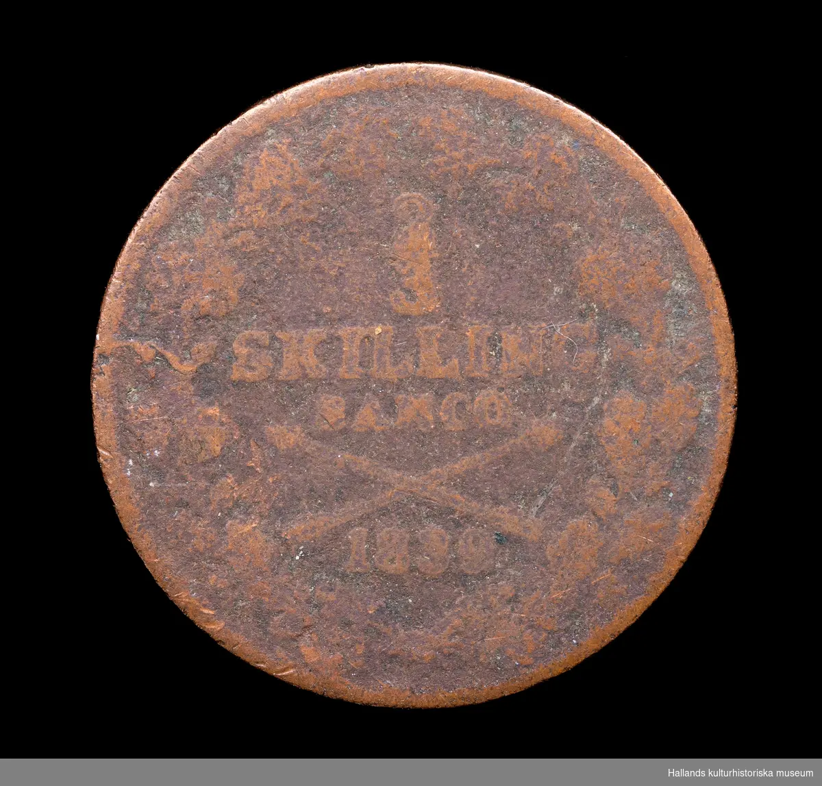 Svenskt kopparmynt, 2/3 Skilling banco, Carl XIV, 1832. 
