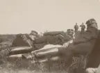 Artilleriofficerare från Upplands artilleriregemente A 5 på fält, ca 1900.