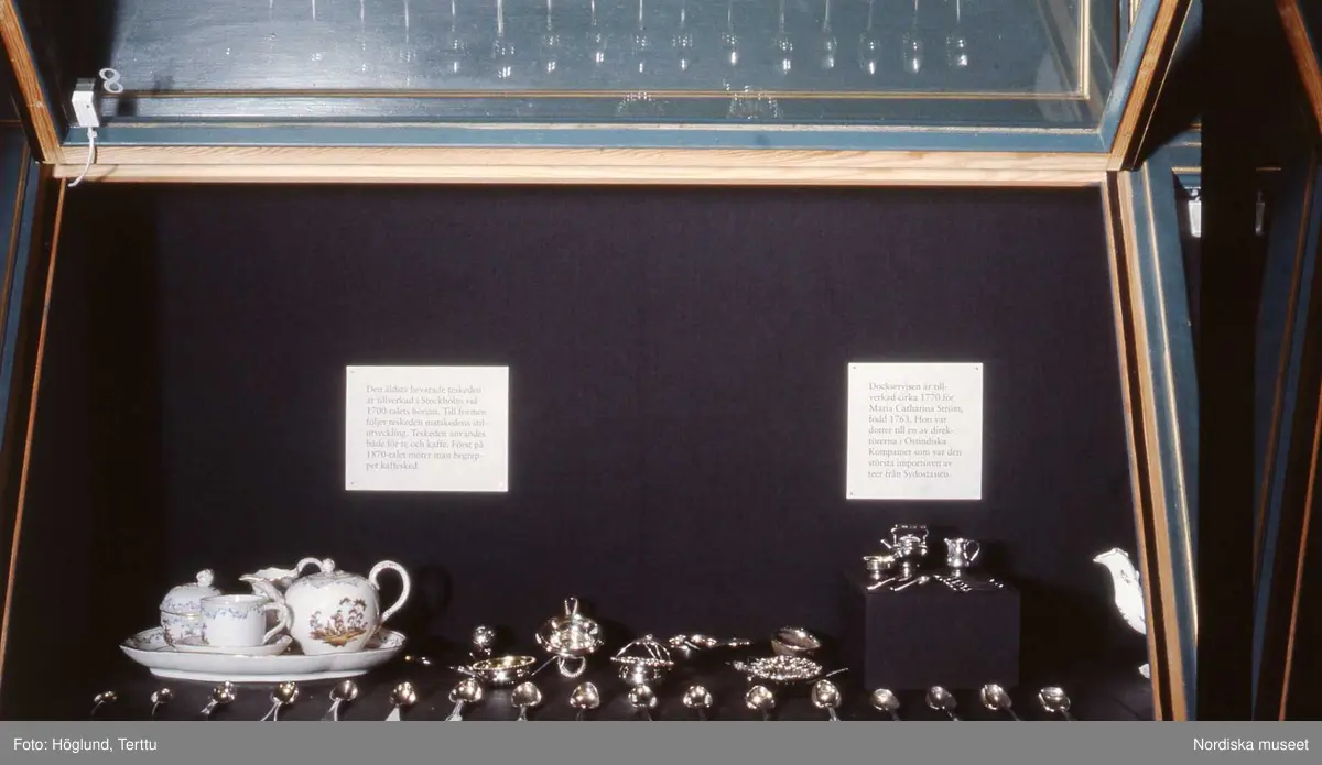 Dokumentation av utställningen Tedags vid Nordiska museet 7/10 1994 – 26/3 1995 .