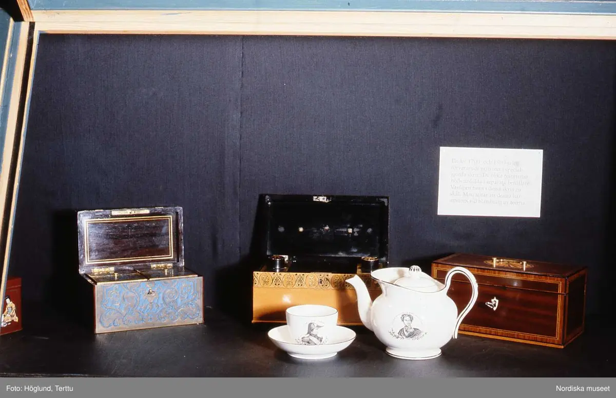 Dokumentation av utställningen Tedags vid Nordiska museet 7/10 1994 – 26/3 1995 .