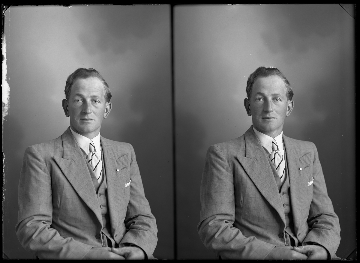 Mansporträtt, körfoto. Oskar Sundin, Ustersta.
Ur Gustaf Åhmans samling.