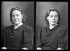Porträtt, Greta Viman, Kolbäck.
Ur Gustaf Åhmans samling.