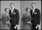 Bröllopsporträtt, brudpar. Allan Öberg, Vänsta, Kolbäck.
Ur Gustaf Åhmans samling.