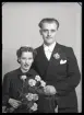 Bröllopsporträtt, brudpar, Vanloo Pettersson, Lyckhem, Sörstafors.
Ur Gustaf Åhmans samling.