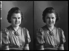 Porträtt. Kerstin Andersson, Vänsta, Kolbäck.
Ur Gustaf Åhmans samling.