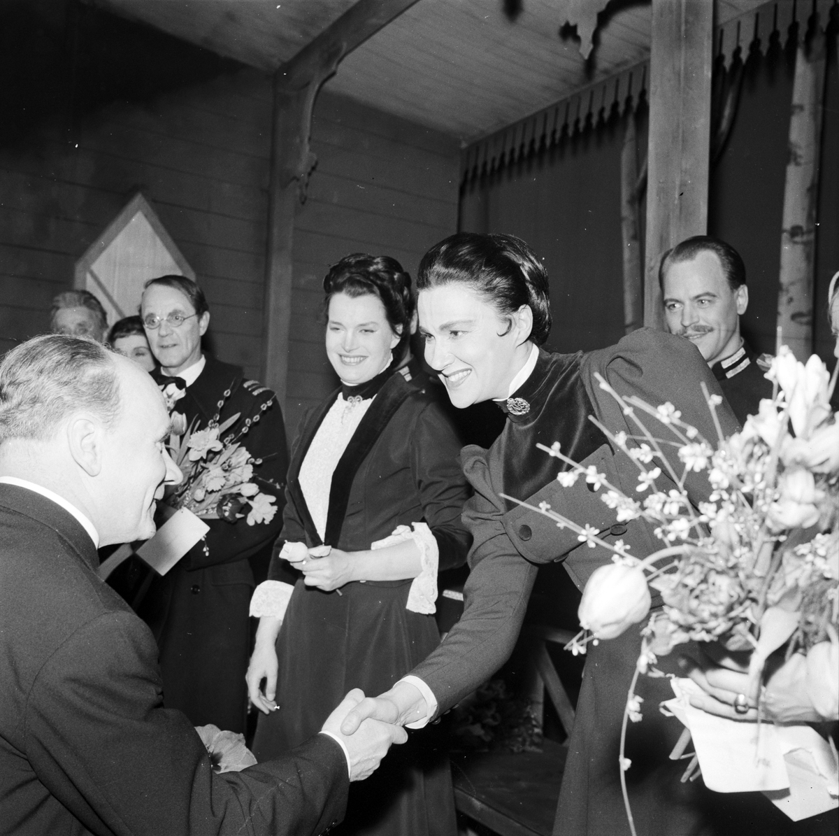 Ryskt besök ser "Tre systrar" på Uppsala stadsteater, 1959
