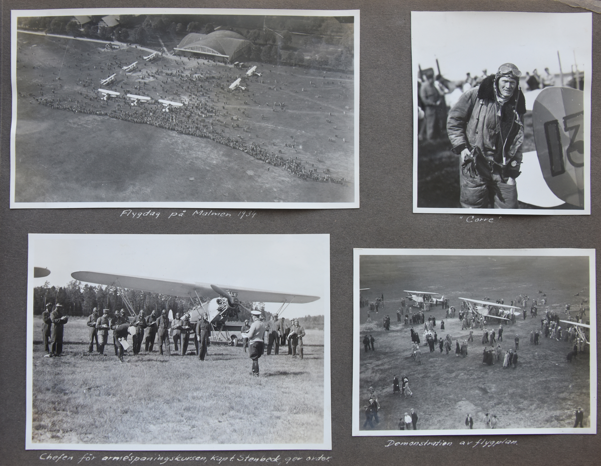 Fotoalbum, Nils Olof Sefeldt, född Svensson.

Fotolbum och 1 löst albumblad från Olle Svenssons utbildning och tjänst i svenska flygvapnet, 1934-1936. Därtill en del privata bilder.

Totalt 200 bilder.